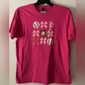 Women’s Pink Softball Graphic T-Shirt